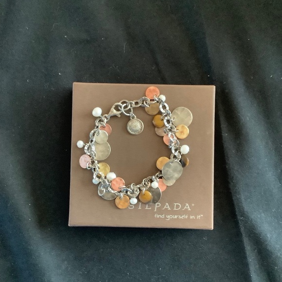 Silpada sterling silver, brass and pearl bracelet - Picture 1 of 1
